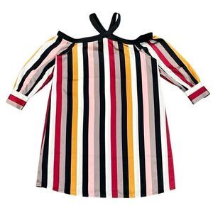 New! NWT Loft Stripped Off The Shoulder Long Sleeve Blouse Petite Small